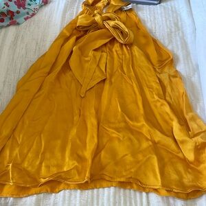 Zara yellow satin top